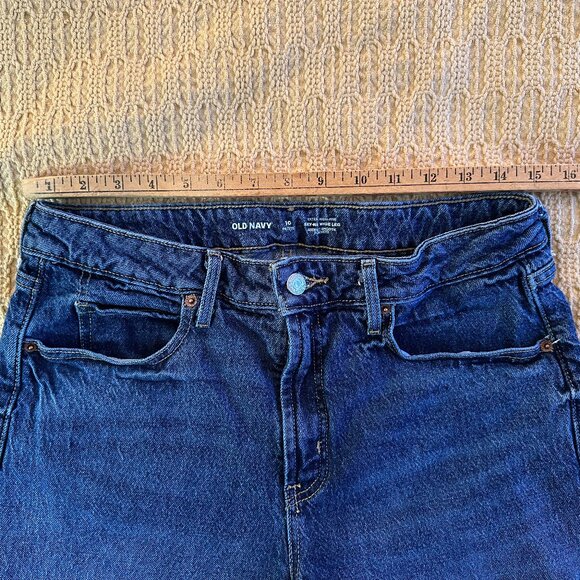Old Navy Extra High Rise Wide Leg Dark Wash Jeans - 10 Petite - Picture 7 of 8
